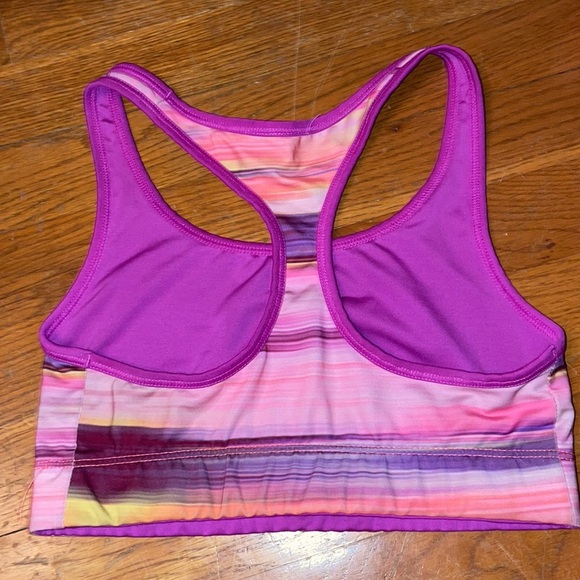 Champion stretchy soft gym sports bra workout pastel sunset purple reversible - Picture 2 of 4